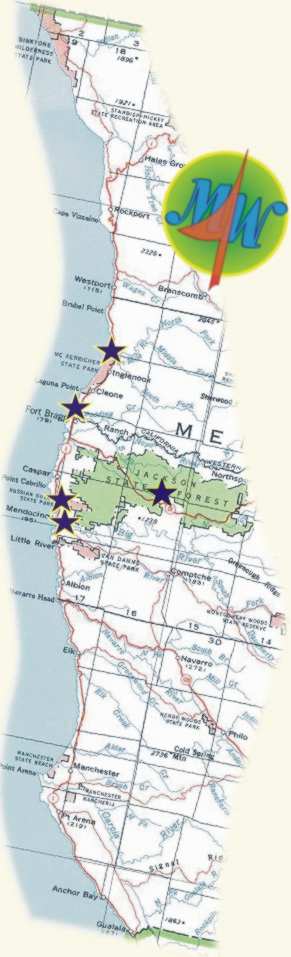 map of western Mendocino County